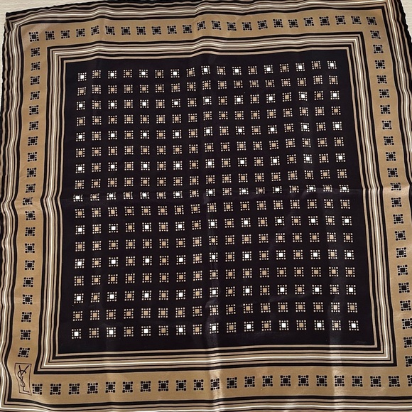 YSL Retro Silk Scarf Vintage EUC Circa 1980s - Picture 3 of 13